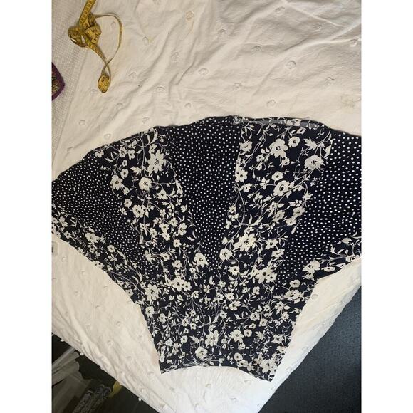 Talbots Swing skirt size 12 Black/White Floral Polka Dot Maxi Polyester NWT $119 - Picture 5 of 9